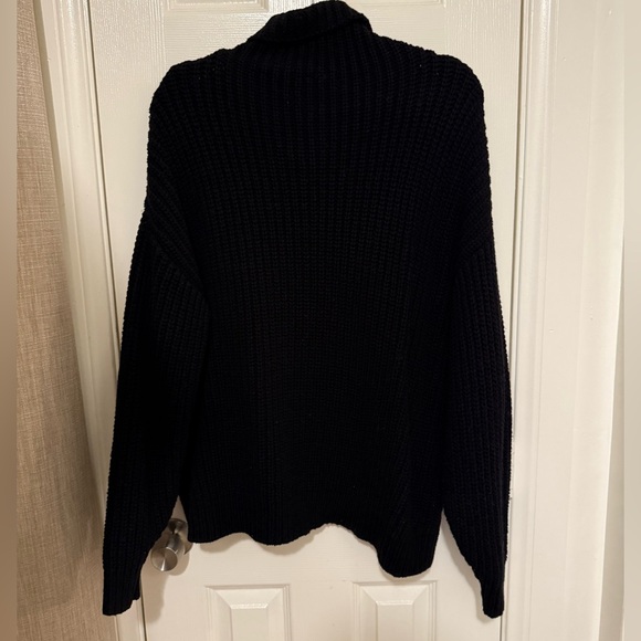 FREE PEOPLE Swim Too Deep Turtleneck Sweater Black Small - Picture 3 of 7